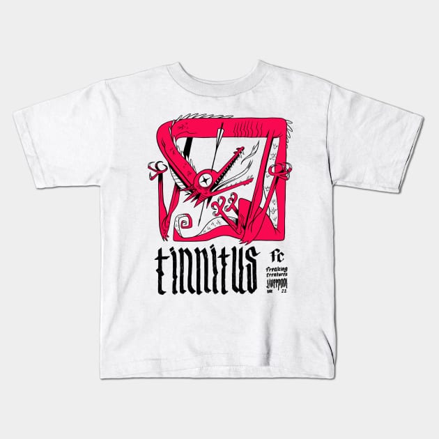 Tinnitus Dragon Kids T-Shirt by Freaking Creatures